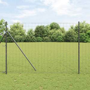 Euro Fence Ground Fix 10 x 1,6 m Stal pokryta PVC Szary Siatka