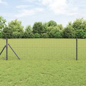 Euro Fence Ground Fix 25 x 0,8 m Stal pokryta PVC Szary Siatka