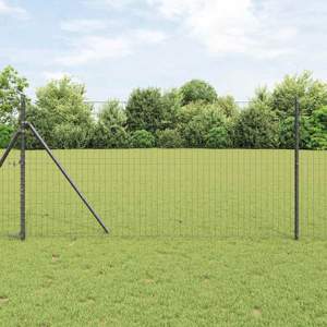 Euro Fence Ground Fix 25 x 1 m Stal pokryta PVC Szary Siatka