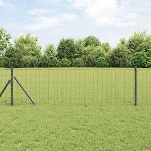 Euro Fence Ground Fix 25 x 0,6 m Stal pokryta PVC Szary Siatka