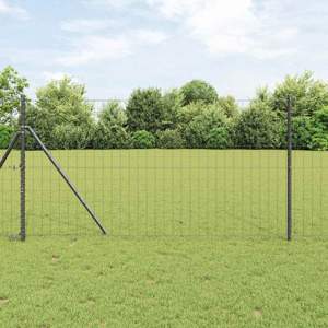 Euro Fence Ground Fix 25 x 1 m Stal pokryta PVC Szary Siatka