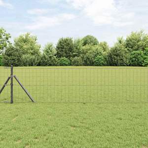 Euro Fence Ground Fix 25 x 0,4 m Stal pokryta PVC Szary Siatka