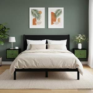 Ścienny stolik nocny GELEEN 2 szt. Czarny dąb 36 x 33 x 25 cm