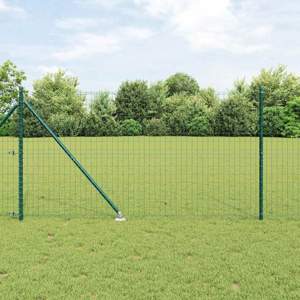 Płot Euro z Kolcami 10 x 1,2 m Stal pokryta PVC zielony Siatka