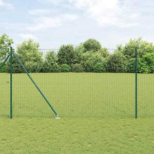 Płot Euro z Kolcami 10 x 1,5 m Stal pokryta PVC zielony Siatka
