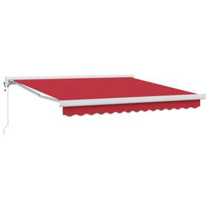Markiza wysuwana czerwony 300 x 250 cm Tkanina i Metal