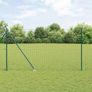Płot Euro z Kolcami 10 x 1,6 m Stal pokryta PVC zielony Siatka