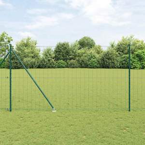 Płot Euro z Kolcami 10 x 1,5 m Stal pokryta PVC zielony Siatka