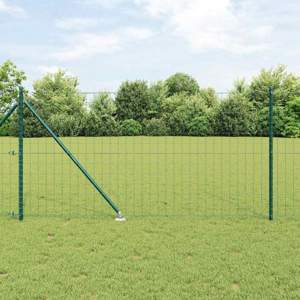 Płot Euro z Kolcami 25 x 1 m Stal pokryta PVC zielony Siatka