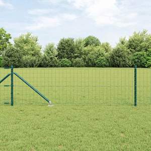 Płot Euro z Kolcami 50 x 0,6 m Stal pokryta PVC zielony Siatka