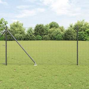 Płot Euro z Kolcami 10 x 1,4 m Stal pokryta PVC Szary Siatka