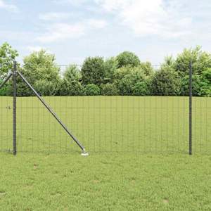 Płot Euro z Kolcami 10 x 1,4 m Stal pokryta PVC Szary Siatka
