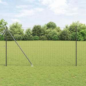 Płot Euro z Kolcami 10 x 1,6 m Stal pokryta PVC Szary Siatka
