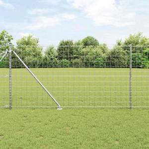 Płot Euro z Kolcami 25 x 1,2 m Stal ocynkowana srebrny Siatka