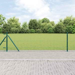 Ogrodzenie Euro z betonu 10 x 0,6 m Stal pokryta PVC zielony