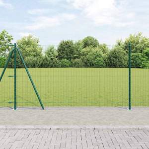 Ogrodzenie Euro z betonu 10 x 1,2 m Stal pokryta PVC zielony
