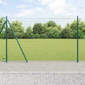 Ogrodzenie Euro z betonu 10 x 1,5 m Stal pokryta PVC zielony