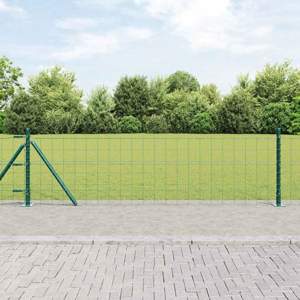 Ogrodzenie Euro z betonu 10 x 0,6 m Stal pokryta PVC zielony