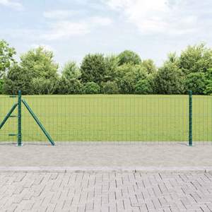 Ogrodzenie Euro z betonu 25 x 0,4 m Stal pokryta PVC zielony