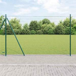 Ogrodzenie Euro z betonu 25 x 1,2 m Stal pokryta PVC zielony