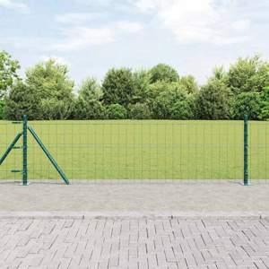 Ogrodzenie Euro z betonu 25 x 0,4 m Stal pokryta PVC zielony
