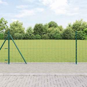 Ogrodzenie Euro z betonu 25 x 0,8 m Stal pokryta PVC zielony