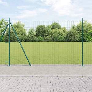 Ogrodzenie Euro z betonu 10 x 1,6 m Stal pokryta PVC zielony