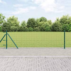 Ogrodzenie Euro z betonu 50 x 0,6 m Stal pokryta PVC zielony