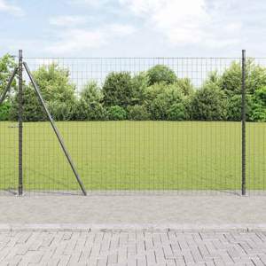 Ogrodzenie Euro z betonu 10 x 1,5 m Stal pokryta PVC Szary