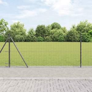 Ogrodzenie Euro z betonu 10 x 0,8 m Stal pokryta PVC Szary