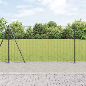 Ogrodzenie Euro z betonu 10 x 1,2 m Stal pokryta PVC Szary