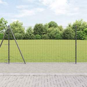 Ogrodzenie Euro z betonu 10 x 1,2 m Stal pokryta PVC Szary