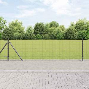 Ogrodzenie Euro z betonu 25 x 0,6 m Stal pokryta PVC Szary