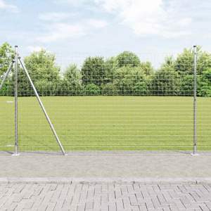 Ogrodzenie Euro z betonu 10 x 1,4 m Stal ocynkowana srebrny