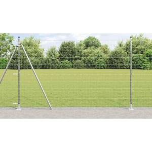 Ogrodzenie Euro z betonu 10 x 1,4 m Stal ocynkowana srebrny