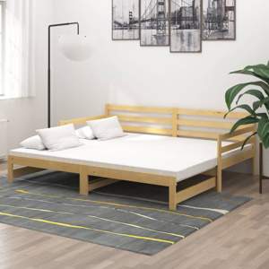 Łóżko wysuwane, lite drewno sosnowe, 2x(90x200) cm