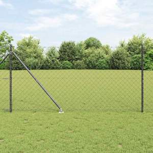 Ogrodzenie z łańcucha z kolcami 25 x 1,4 m Stal pokryta PVC