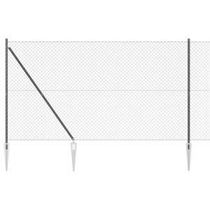 Ogrodzenie z łańcucha z kolcami 25 x 1,6 m Stal pokryta PVC