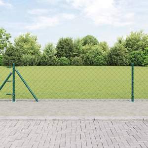 Ogrodzenie siatkowe z betonową podstawą 25 x 0,6 m zielony