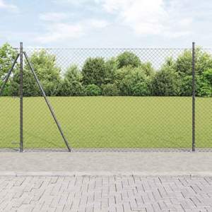 Ogrodzenie siatkowe z betonową podstawą 10 x 1,5 m Szary Siatka