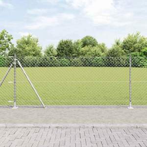 Ogrodzenie siatkowe z betonową podstawą 10 x 1 m srebrny Siatka