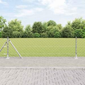 Ogrodzenie siatkowe z betonową podstawą 10 x 0,4 m srebrny