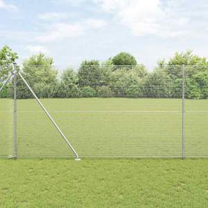 Ogrodzenie z drutu spawanego z kolcami 50 x 1,6 m srebrny
