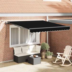 Markiza wysuwana Czarny 350 x 250 cm Poliester