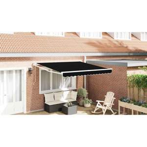 Markiza wysuwana Czarny 350 x 250 cm Poliester i Metal