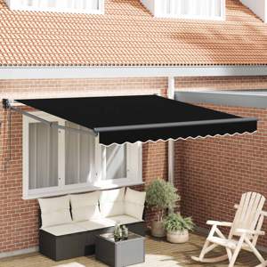 Markiza wysuwana Czarny 350 x 250 cm Poliester i Metal
