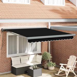 Markiza wysuwana Czarny 350 x 250 x 165 cm Tkanina i Metal
