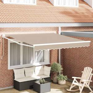 Markiza wysuwana Beżowy 350 x 250 cm 100% Poliester i Aluminium