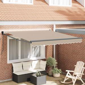 Markiza wysuwana Beżowy 350 x 250 cm 100% Poliester i Aluminium