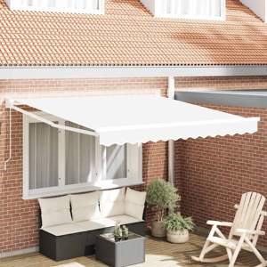Markiza wysuwana Biały 350 x 250 cm 100% Poliester i Aluminium